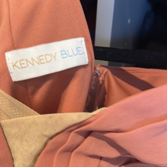 Kennedy Blue terracotta back zipper v neck sleeveless lined maxi dress size 2 - Picture 2 of 3